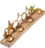thumbnail of Teelichthalter goldene Sterne Kerzenständer für  4 Teelichter o. LED Teelichter