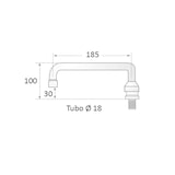 thumbnail of Caño Cuello de Cisne para Grifo de Cocina Orientable CC-120