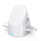 thumbnail of Chargeur Sans Fil 3 En 1 Pour Smartphone iWatch AirPods Avec Support Magnétique Blanc YONIS