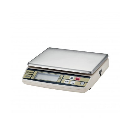 Digitale keukenweegschaal met een gewichtsverdeling van 10 kg en een nauwkeurigheid van 1 gram.