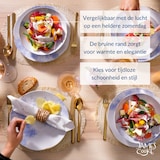 thumbnail of James Cooke Clouded Charm flache Teller 2er-Set Steingut Ø 21 cm blau weiß, braun umrandet