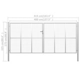 thumbnail of vidaXL Gartentor Verzinkter Stahl Silbern : Größe - 415 x 225 cm