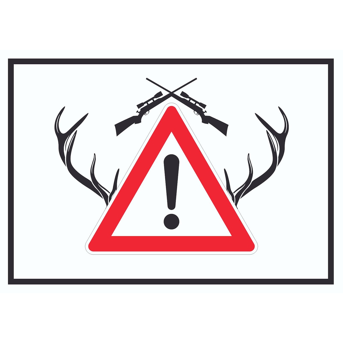 Achtung Jagd Gewehr Schild mit Symbol A2 (420x594mm)