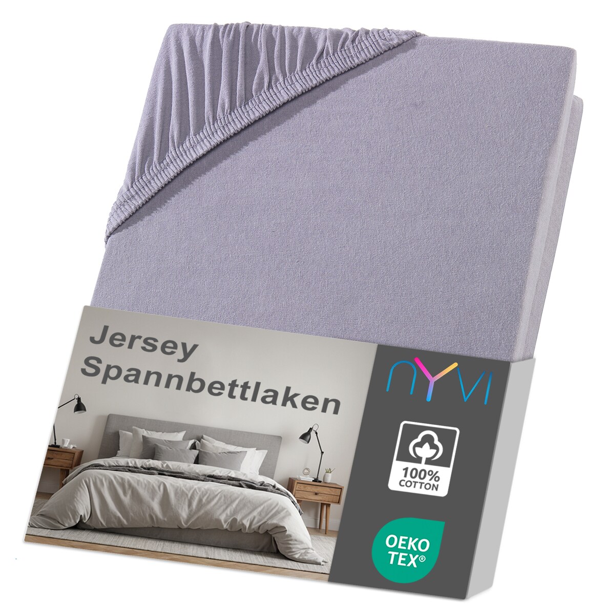 Jersey Spannbettlaken DreamScience für Matratzen bis 22 cm Höhe - Weich & Anschmiegsam, Rundumgummizug, Bügelfrei 140x200 - 160x200 cm grau
