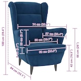 thumbnail of vidaXL Sessel Blau Samt