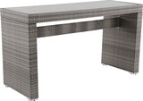 thumbnail of METRO Professional Tavolo da bar Barbados, alluminio/rattan PE/vetro temperato, 75 x 200 x 110 cm, resistente alle intemperie, per 6 persone, grigio