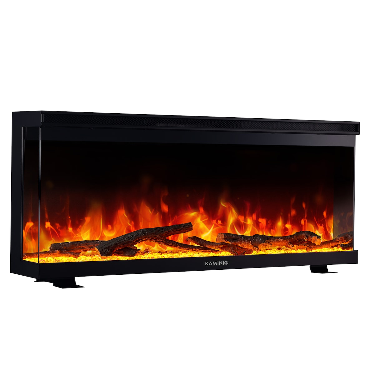 KAMINIO Elektrokamin LEA - Elektrischer 3-in-1 Kamin mit Panoramaview, Heizung, 3D-Flammeneffekt, 12 Flammenfarben, Fernbedienung  - 36 Zoll