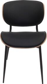 thumbnail of 2er-Set Esszimmerstuhl HWC-O45, Stuhl, Bugholz Kunstleder 280g/m² Öko-Tex FSC® ~ natur, schwarz