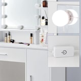 thumbnail of ML-Design Schminktisch Weiß mit Klappspiegel, 4 Schubladen & 4 Fächer, 117,5x78x45 cm, Frisiertisch für Damen & Mädchen, Kosmetiktisch aus MDF-Holz