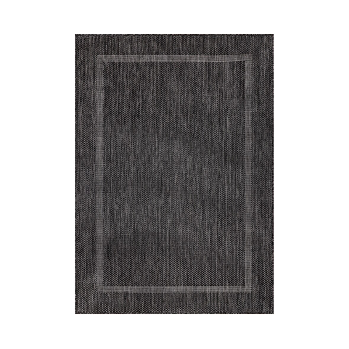 Teppich Balkon Unifarben Pflegeleicht Waschbar Strapazierfähig Terrasse Küche Läufer Schwarz 80x250 cm OEKO-TEX – ALSTER von Kadima Design