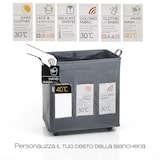 thumbnail of Oreste Luchetta Cesto GRANT B X3 biancheria grigio 3 sacche ruote maniglie etichette H57 L55 P36