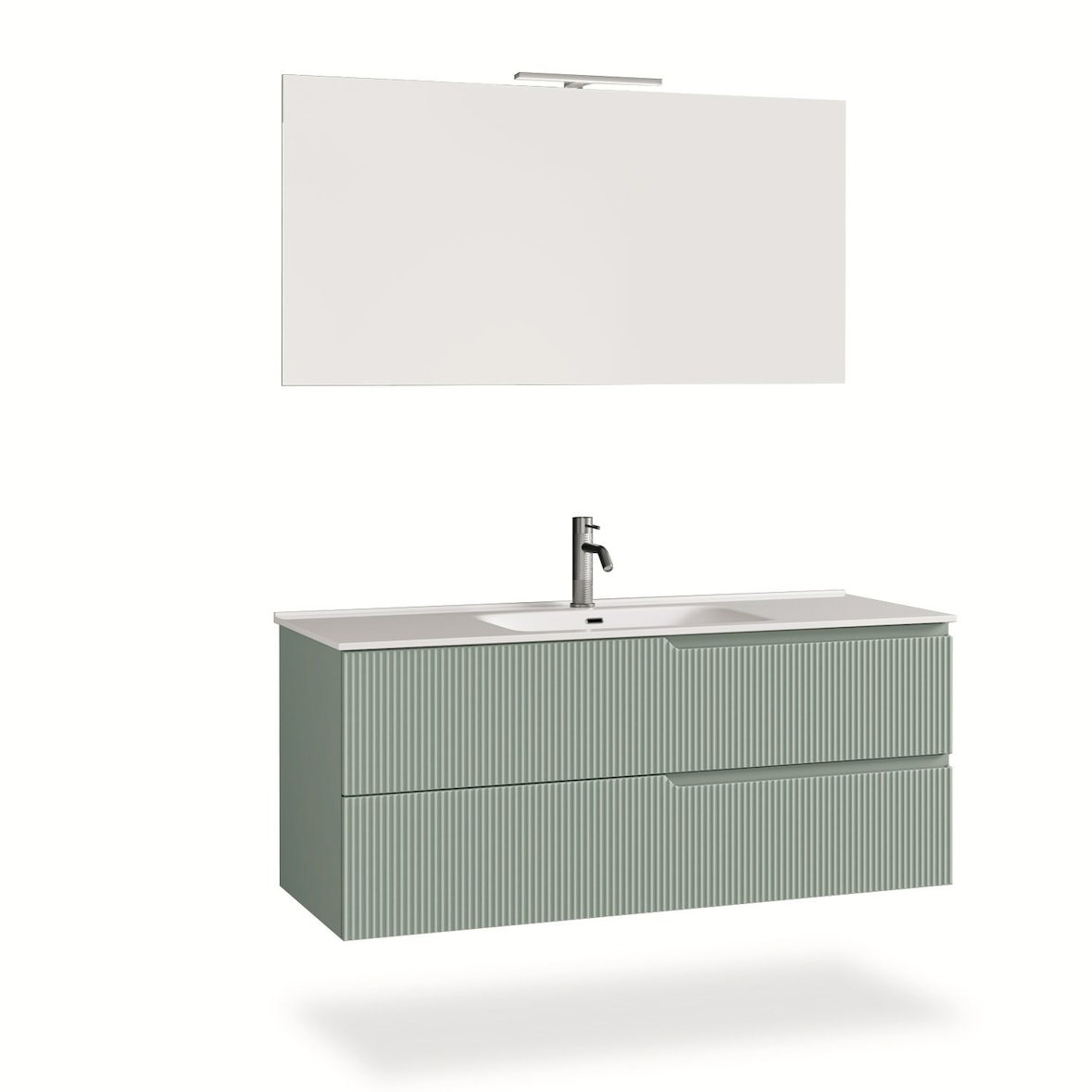 AQA Design Composizione da bagno in MDF 4 pezzi VENERE verde salvia cm. L.121 P.46,5 H.190 MPVE39-SAL