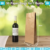 thumbnail of 50 Sacchetti per Bottiglia Vino Kraft con Manico – Sacchetto Regalo 75cl – Natale, Matrimoni, Negozi