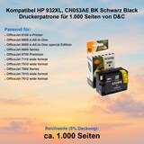 thumbnail of Kompatibel HP 932XL, CN053AE BK Schwarz Black Druckerpatrone für 1.000 Seiten von D&C
