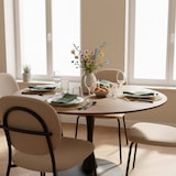 thumbnail of Table à manger ronde 4 personnes D100 cm bois foncé