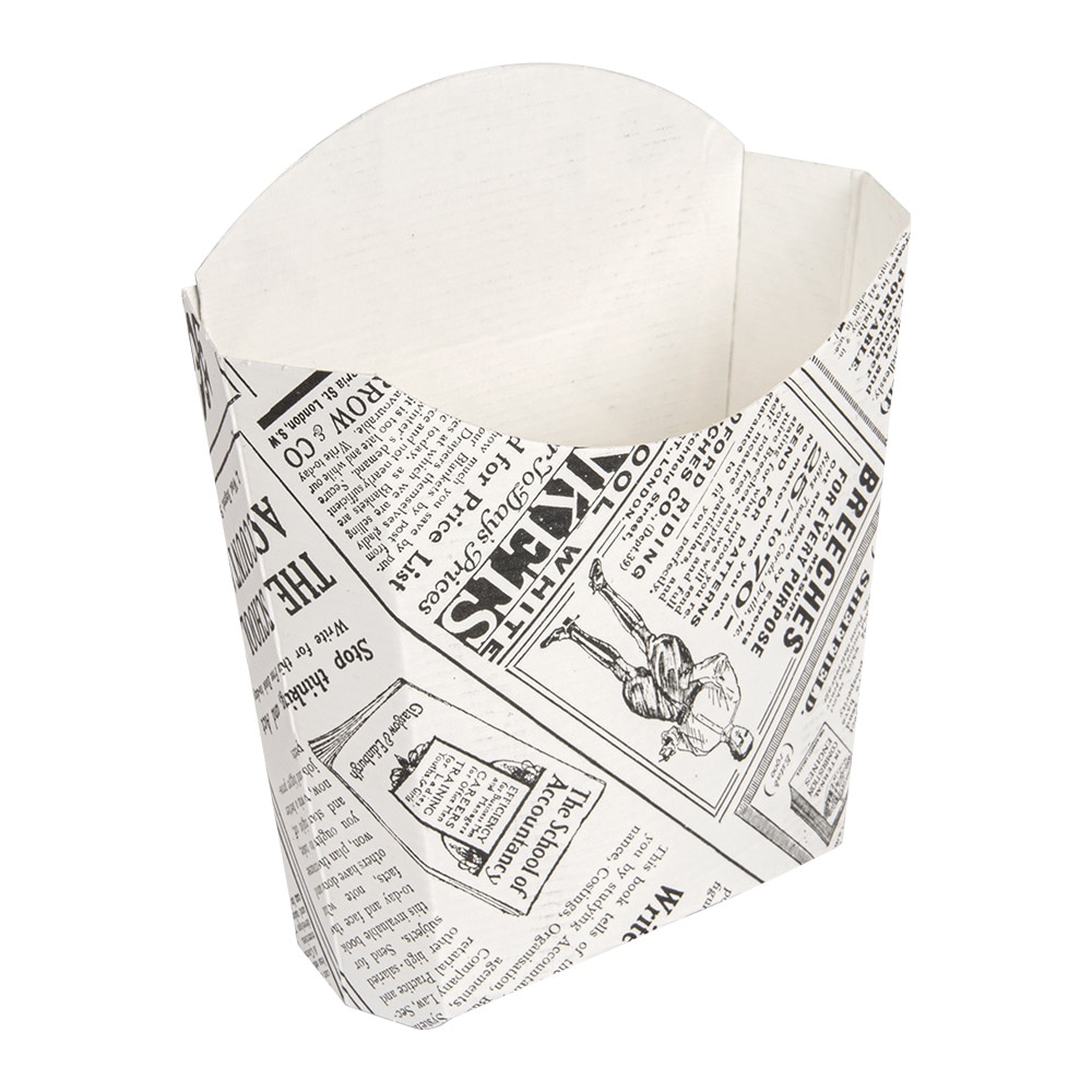 Caixas Batatas Fritas Standard 'Thepack Times' 135 G 230 G/M2 13X8X13,5 Cm Branco Cartão Ondulado Nano-Micro (1200 Unidades)