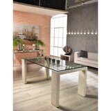 thumbnail of Millerighe - Tavolo fisso (180 x 90 - Trasparente) in vetro temperato beige