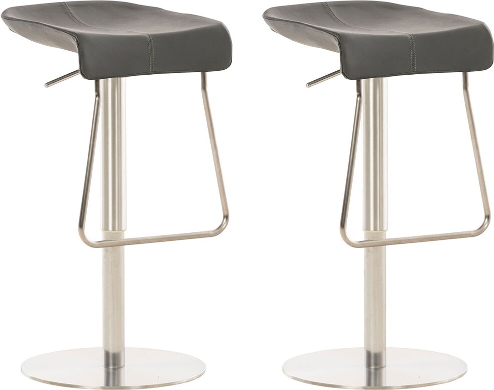 2er Set Barhocker Rabat Kunstleder edelstahl grau
