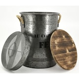 thumbnail of Tabouret et seau à pellets métal galvanisé au coin du feu Aubry Gaspard