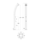 thumbnail of Sined Dafne Doccia Solare Curva In Alluminio Con Lavapiedi Da 35 Litri Bianco