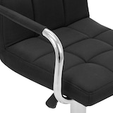 thumbnail of Décoshop26 - Taburete de bar x1 Silla alta con respaldo y reposabrazos en tela negra estructura de acero DEC029325