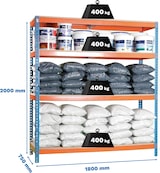 thumbnail of SimonRack Estantería Industrial, 2000x1800x750 mm, 400 kg de Punto Flexión, 4 Estantes Madera, Estantería Garaje, Azul/Naranja/Madera - Ecoforte