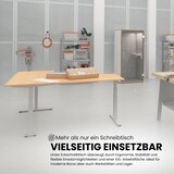 thumbnail of bümö Eckschreibtisch elektrisch höhenverstellbar L-Form: 180 x 200 cm in weiß, Gestell silber - Stehschreibtisch mit Memory-Steuerung, elektrischer