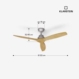 thumbnail of Santa Elena Smart Deckenventilator 52` 10260m³/h Echtholzflügel 6 Stufen Fernbedienung App-Steuerung Ahorn 132