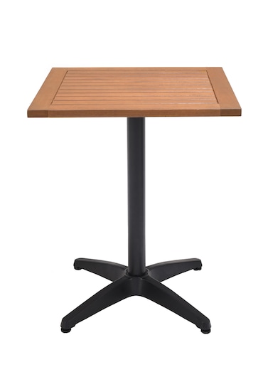 METRO PROFESSIONAL Mesa de bistrô Lynx, alumínio/madeira de eucalipto, 60 x 60 cm, quadrada, preto