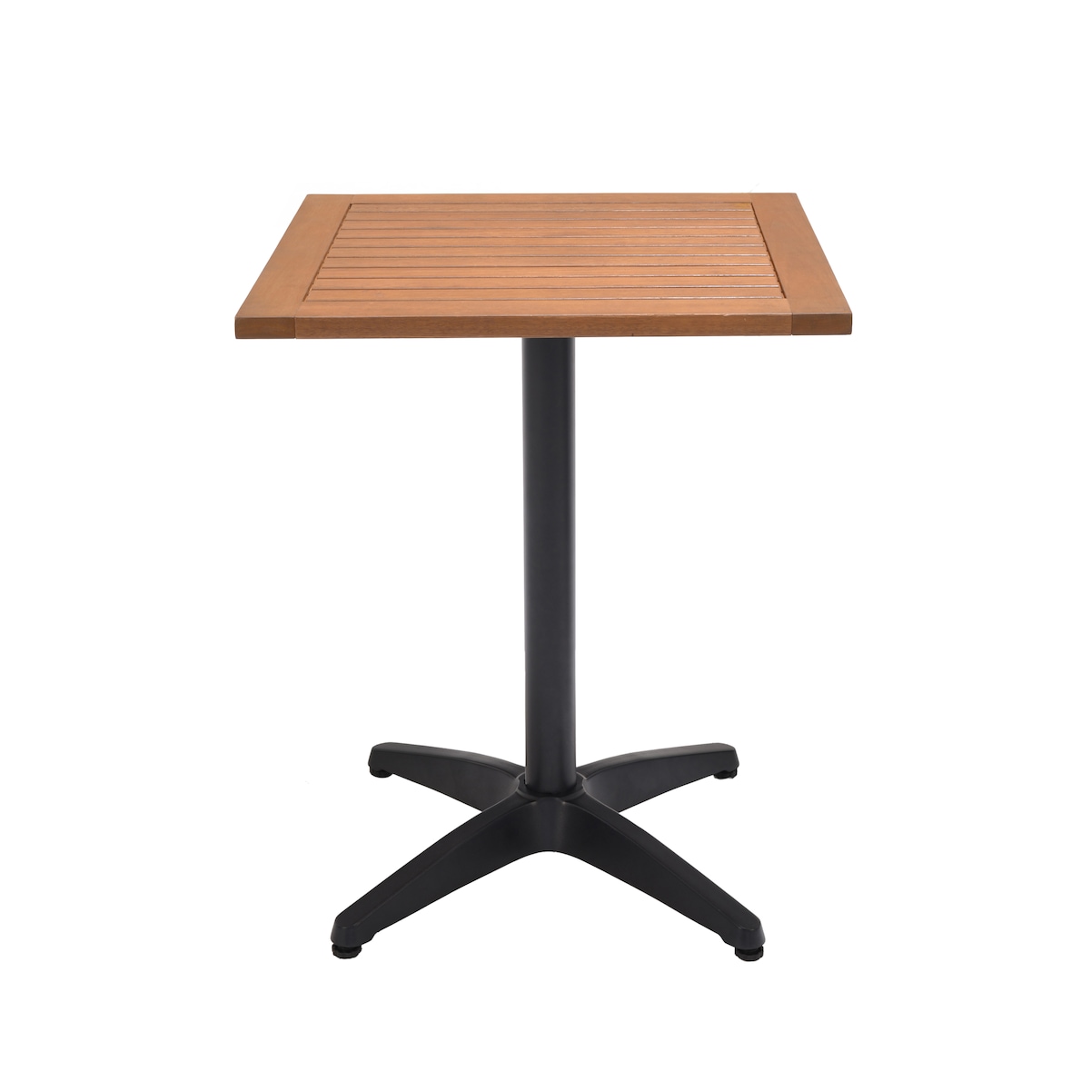 METRO Professional Tavolo da bistrot Lynx, alluminio/legno di eucalipto, 60 x 60 cm, quadrato, nero