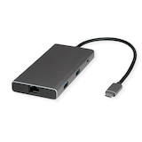 thumbnail of VALUE USB Typ C Dockingstation, HDMI+DP 4K60, 3x USB 3.2Gen1 (1x C + 2x A), 1x PD, 1x RJ45