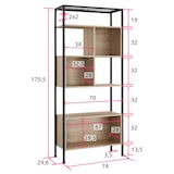 thumbnail of tectake Estante Hastings 75x31x170,5cm  Madeira Industrial Clara, Carvalho Sonoma