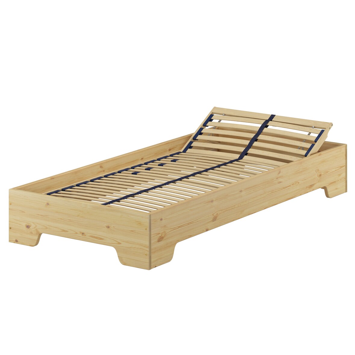 Kastenbett 90x190 stabiles Gästebett mit wählbarem Zubehör V-60.56-09-190 Federholzrahmen inkl.