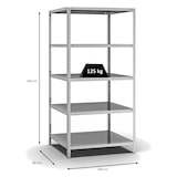thumbnail of PROREGAL Fachbodenregal Schraubsystem | Grundregal | HxBxT 200x100x80cm | 5 Ebenen | Fachlast 125 kg | Beidseitig nutzbar | Verzinkt