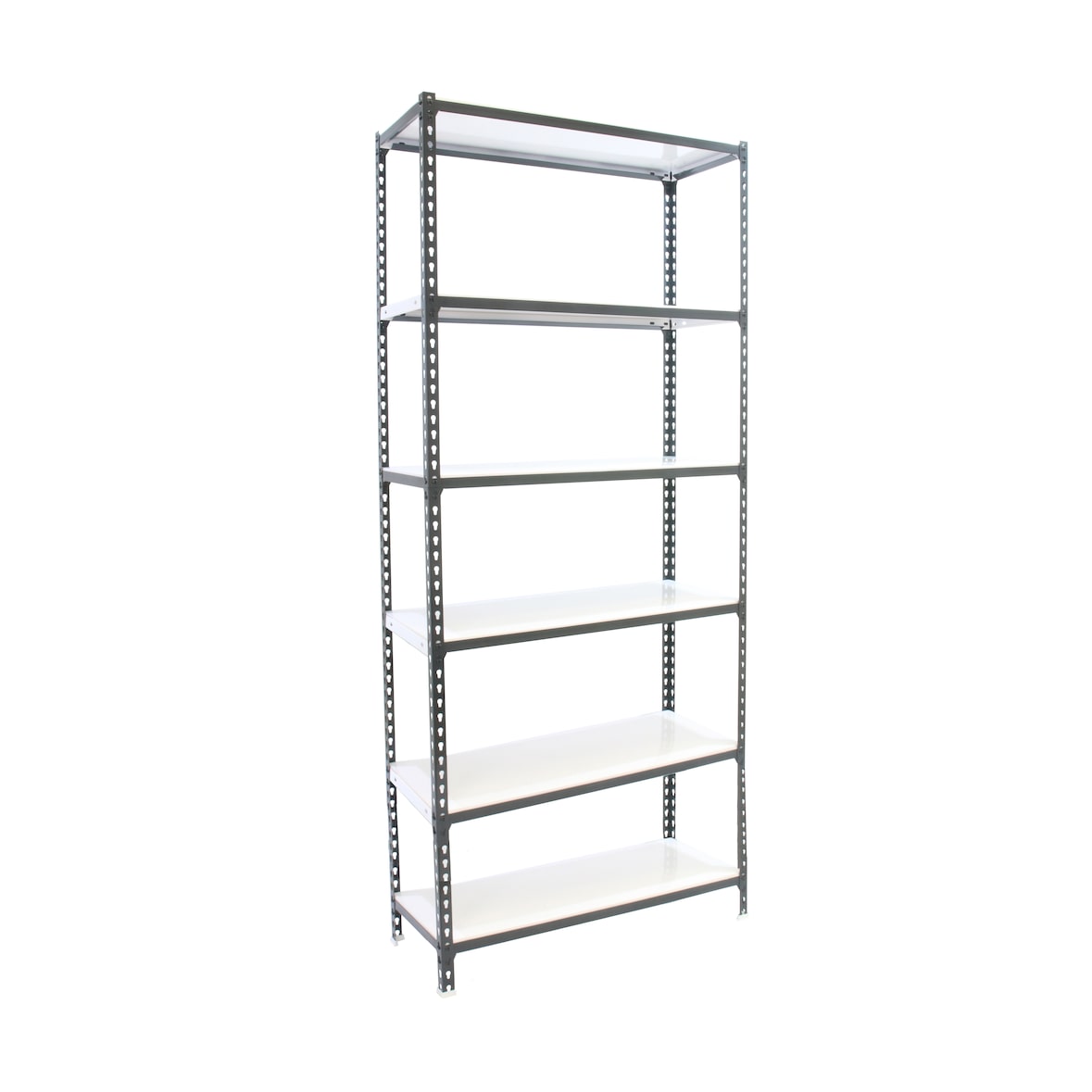SimonRack Estanteria Metalica, 2500x900x500 mm, 6 Alturas, Bandeja Metal, 180 kg de Punto Flexión, Estanterias Almacenaje, Antra/Blanco - Simonclick