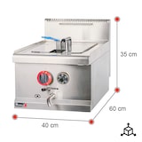 thumbnail of Romux® Friteuse À Gaz Naturel Professionnelle 14 Litres Simple de Table | Friteuse en Acier Inoxydable avec Robinet de Vidange 7500 W