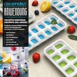 thumbnail of Arendo Eiswürfelformen 250ml - 14 Eiswürfel Fächer - 4er Set Eiswürfelbereiter mit Deckel - spülmaschinengeeignet - stapelbar - Silikon BPA-frei