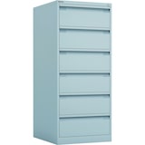 thumbnail of Bisley Eco Karteischrank für DIN A5 abschließbar in lichtgrau Karteikartenschrank Karteikarten 6 Schubladen zweibahnig