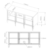 thumbnail of Helloshop26 - TV-Ständer Wohnzimmerregal mit 3 Türen 58 x 113 x 40 cm schwarz 03_0010070