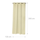 thumbnail of Relaxdays Vorhänge, 2er Set, HxB: 245x135 cm, blickdicht, lichtundurchlässig, Verdunkelungsvorhänge, mit Ösen, sand