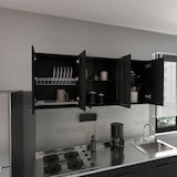 thumbnail of Armário de parede de cozinha com vidro 150 em melamina, com várias portas