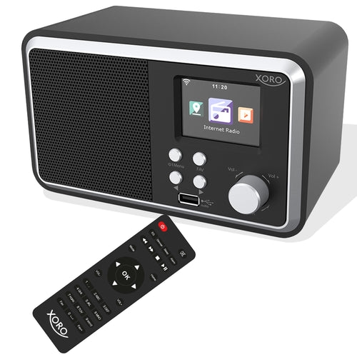 XORO DAB 300 IR Schwarz - Internetradio mit DAB+, UKW, WLAN & Bluetooth