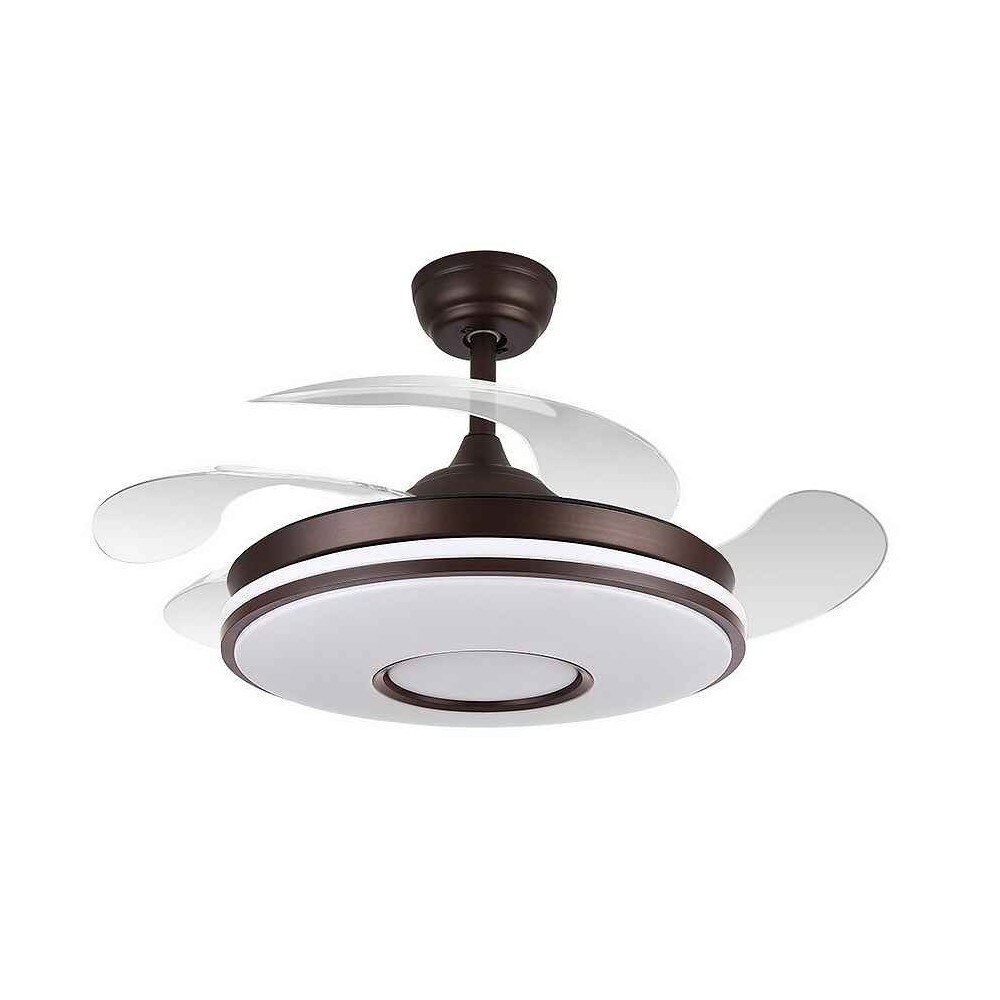 Ventilador marron modelo DANI motor DC y led integrado FABRILAMP