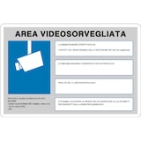thumbnail of cartello alluminio 300x200 mm area videosorvegliata - l'informativa completa sul trattamento dei dati.. simb.blu/bianco