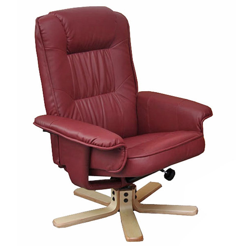 Relaxsessel Fernsehsessel Sessel ohne Hocker M56 Kunstleder FSC®-zertifiziert ~ bordeaux