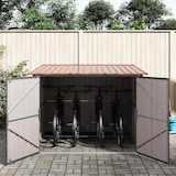 thumbnail of Abri de vélo 3 pcs Marron 215 x 206 x 157 cm Métal Modèle AbriSymbiose 188