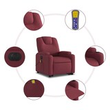 thumbnail of vidaXL Elektrischer Massagesessel mit Aufstehhilfe Weinrot Stoff