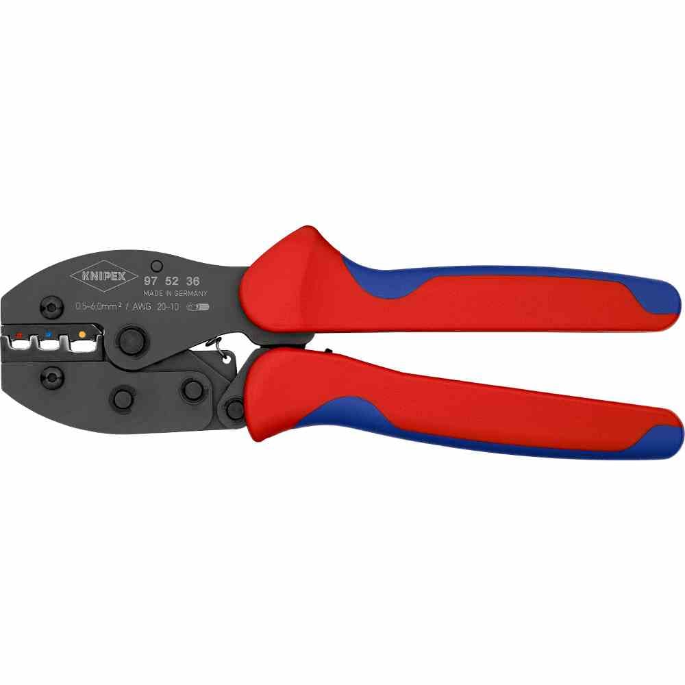 KNIPEX Kabelschoentang, mechanisch, kabelschoenen, 0,5-6mm², AWG10-20, inkerving