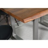 thumbnail of Esstisch Baumkante massiv Akazie Nussbaum 180 x 90 U-Gestell silber ATLAS