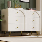 thumbnail of Merax Sideboard, Kommode mit 6 Schubladen, Weiß Sideboard Highboard, Creme-Weiß -H85/B120/T40 cm